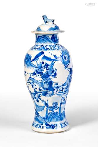 A BLUE AND WHITE VASE WITH THREE KINGDOMS PERIOD STORY