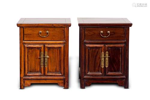 A PAIR OF HONGMU BEDSIDE CABINET