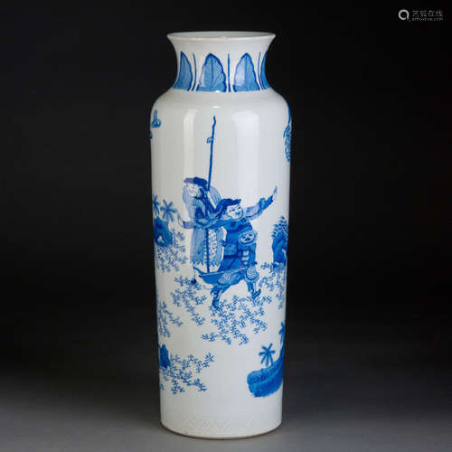 A BLUE AND WHITE VASE