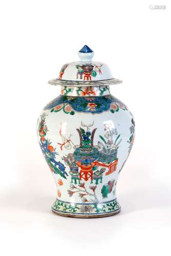 A WUCAI COVERD JAR