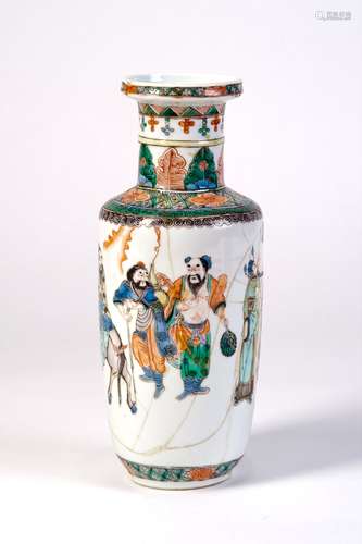 A WUCAI VASE WITH EIGHT IMMORTALS