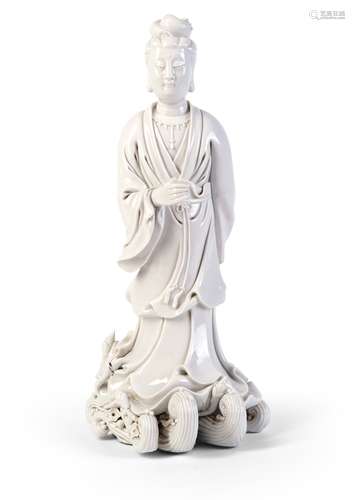 A WHITE PORCELAIN FIGURE OF GUANYIN