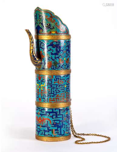 A LARGE CLOISONNE EWER