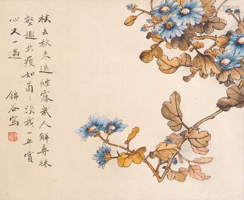 A CHINESE PAINTING OF CHRYSANTHEMUM BY 