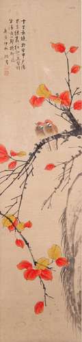 A CHINESE PAINTING OF BIRDS AND FLOWERS BY 