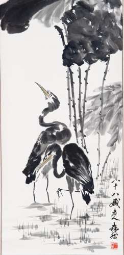 A CHINESE PAINTING OF CRANE BY 