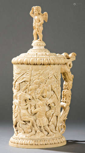 Tankard carved in ivory, Germany pp. S. XIX.