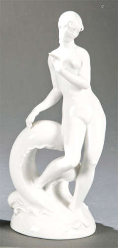 Naked young porcelain figurine,