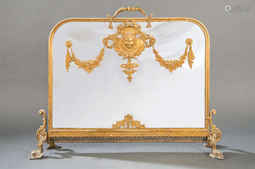 Gilt bronze fireplace screen