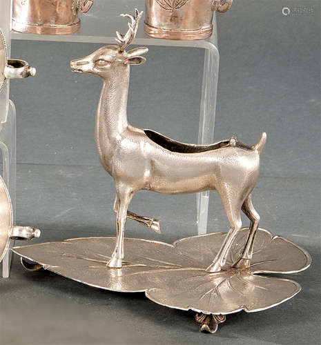 Peruvian silver censer in the form of a deer.