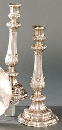 Pair of austro Hungarian silver candlesticks punch…