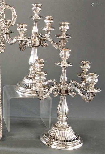 Pair of Spanish silver candlesticks punched 1st Ri…