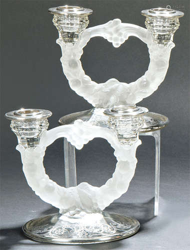 Pair of pressed glass candlesticks from Fostoria G…