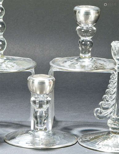 Pair of pressed glass candlesticks from Fostoria G…