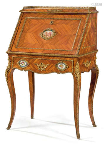Bureau Napoleon III Louis XV style in rosewood wit…