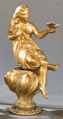 Woman with Bird in Hand in gilded bronze, France S…