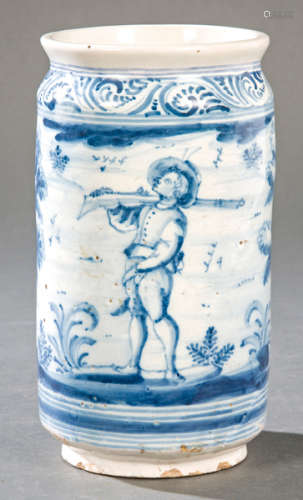 Ceramic jar with ring base, cylindrical body, shor…