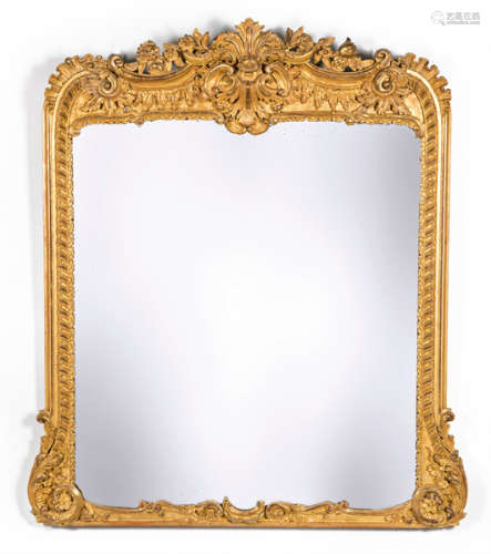 Louis XV mirror frame in carved and gilded wood.