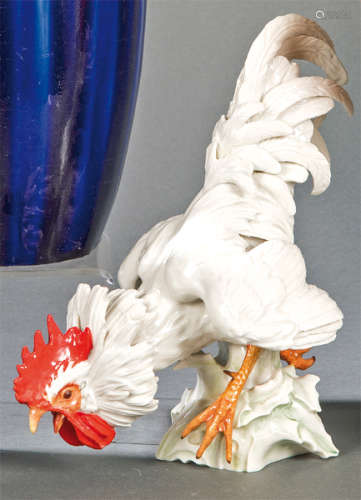 Algora enameled porcelain fighting rooster, 50 60 …