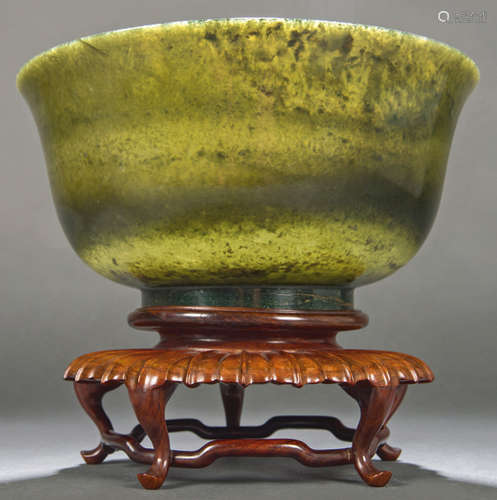 Bowl of jade spinach , China, Qing Dynasty possibl…