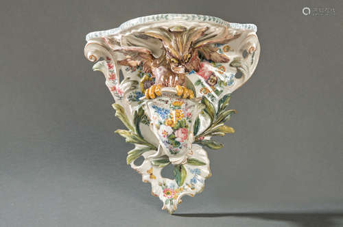 Enameled porcelain corbel in the shape of a dragon…