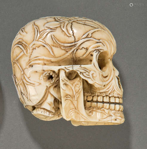 Skull carved in ivory S. XX.