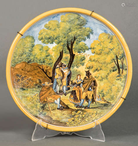 Glazed ceramic plate by Ruiz de Luna decorated wit…