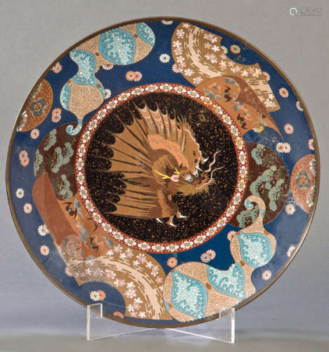 Great plate of cloissonné enamel, Japan S. XX.