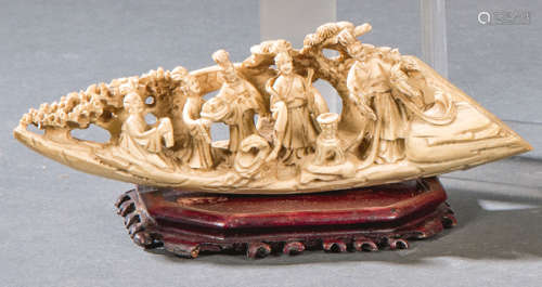Bidders group of characters carved in ivory