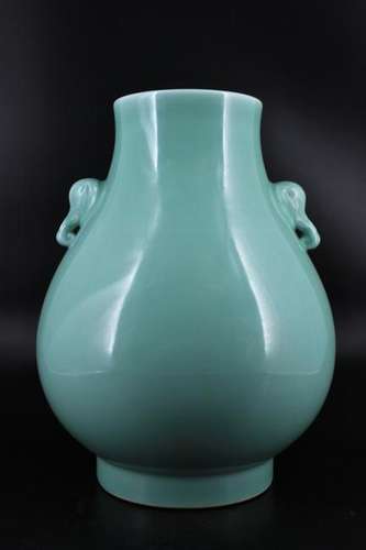 Qing Porcelain DanSeYou Double Ear Vase