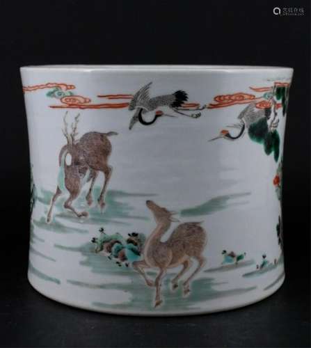 Chinese Qing Porcelain Famille Rose Brush Pot