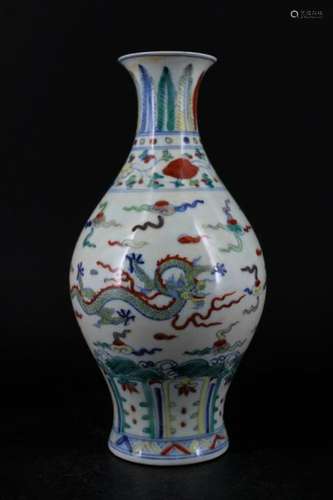 Ming Porcelain DouCai Dragon Vase