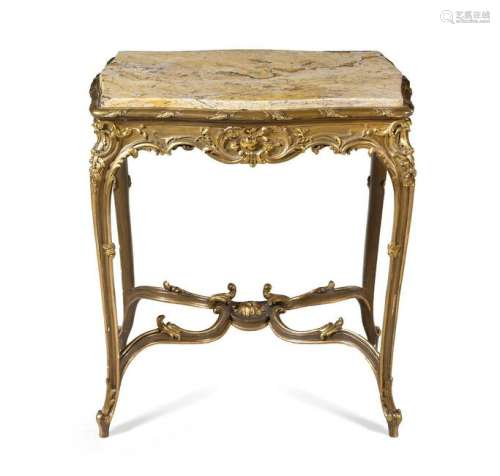 A Louis XV Style Giltwood Table
