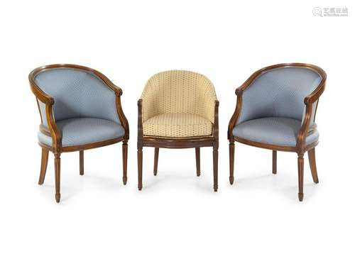 Three Associated Louis XVI Style Bergeres