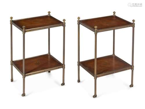 A Pair of Directoire Style Bronze Mounted Side Tables