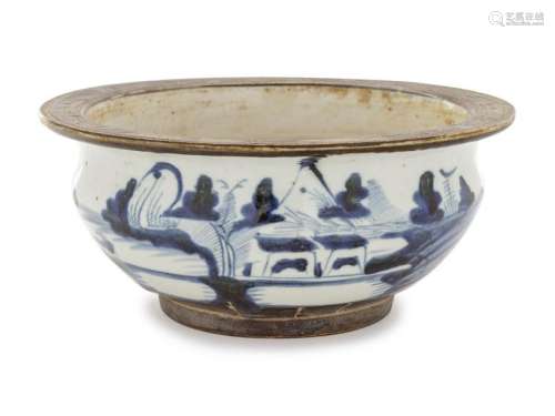 A Chinese Export Blue and White Porcelain Bowl