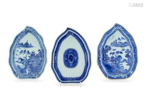 Three Chinese Export Porcelain Serving Plates
