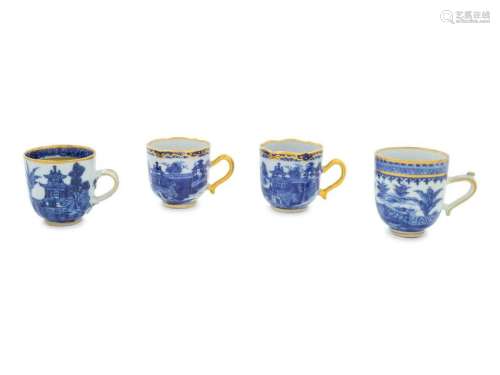 Four Chinese Export Porcelain Teacups
