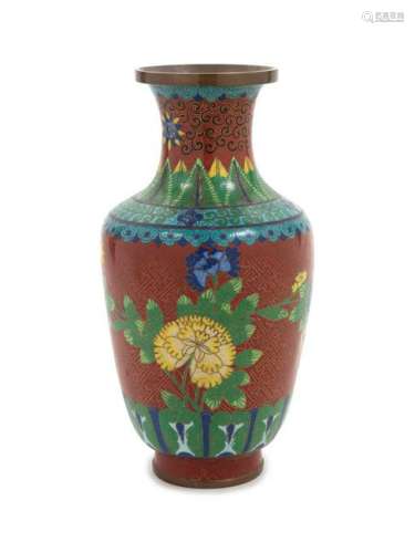 A Chinese Cloisonne Enamel Vase