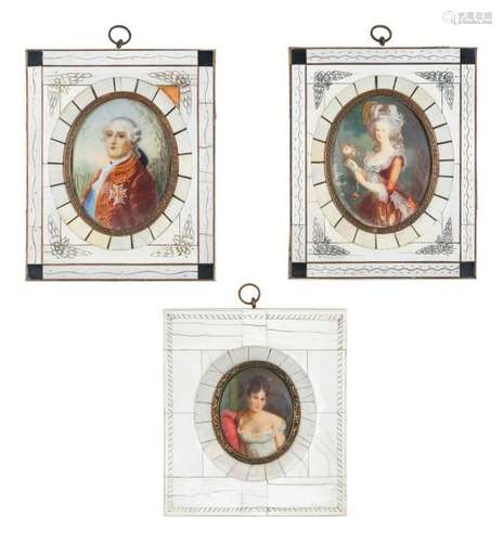 A Pair of French Portrait Miniatures