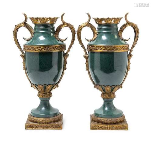 A Pair of Neoclassical Style Gilt Metal Mounted