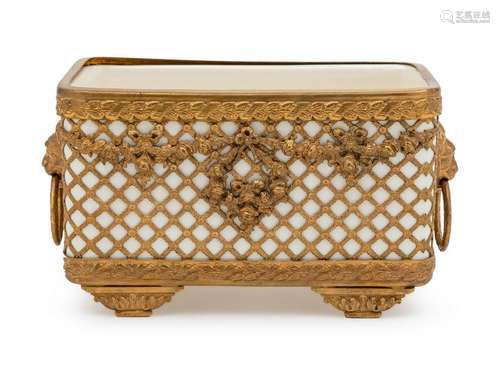 A French Gilt Metal Mounted Porcelain Box