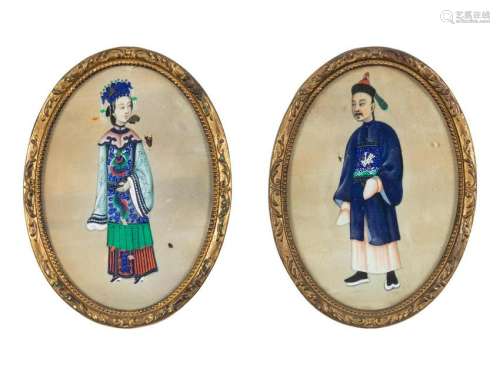 Two Chinese Portrait Miniatures