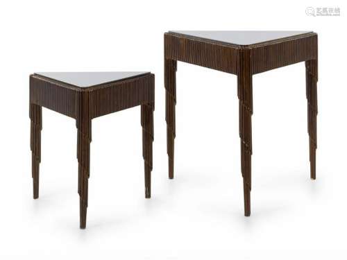 A Pair of Art Deco Style Pedestal Tables