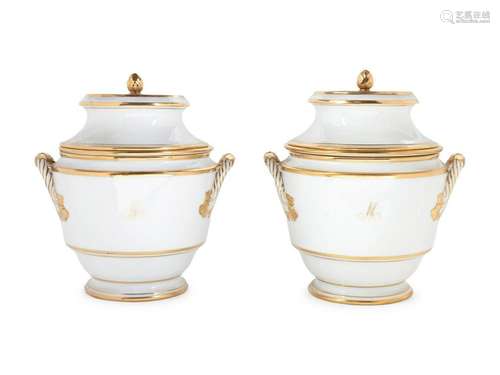 A Pair of Paris Porcelain Covered Fruit Coolers