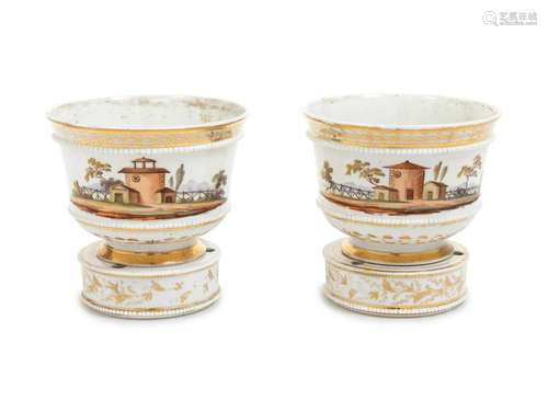 A Pair of Paris Porcelain Topographical Vases