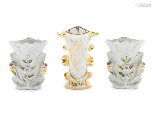 A Pair of Paris Porcelain Spill Vases