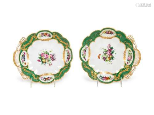 A Pair of Sevres Style Porcelain Plates