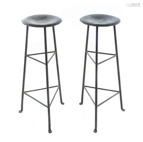 A Pair of Modern Metal Barstools