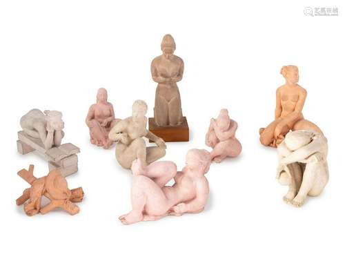 Nine French Clay Figures